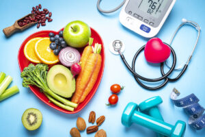 Healthy eating, exercising, weight and blood pressure control