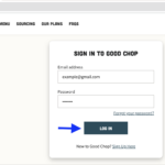 After entering your email and password information, click Log-In to enter goodchop.com